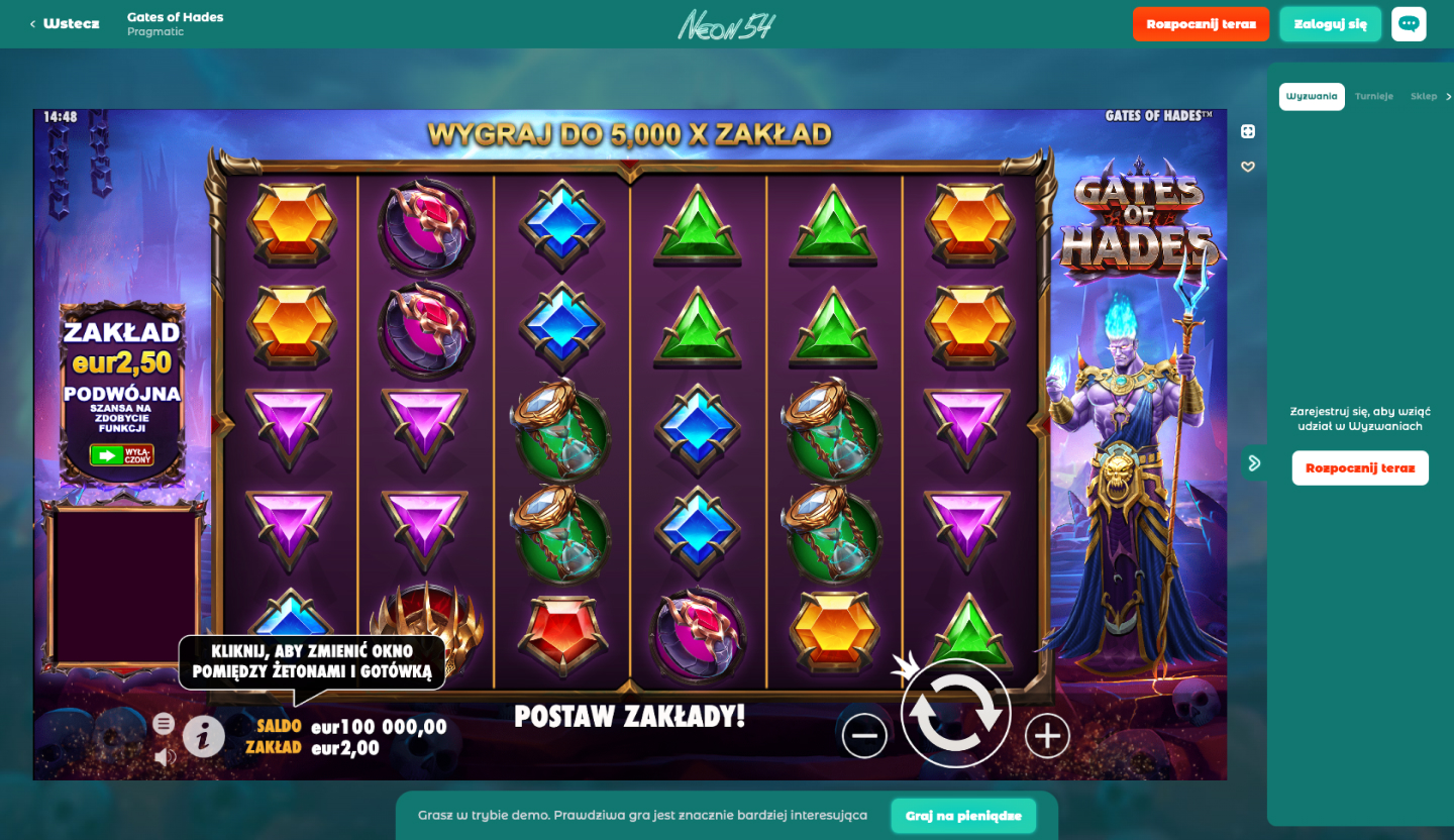 Neon54 Casino Screenshot