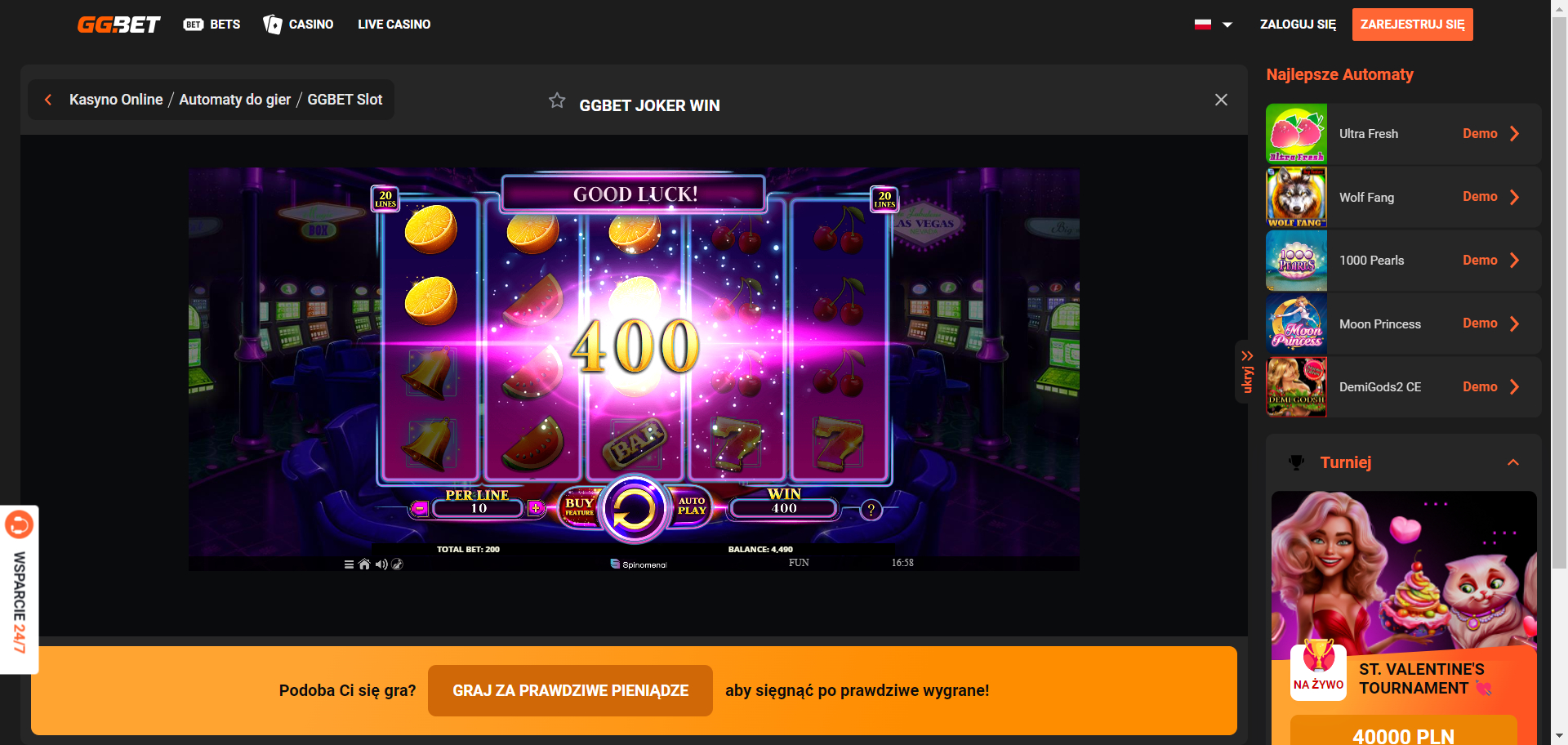 GG.Bet Casino Screenshot