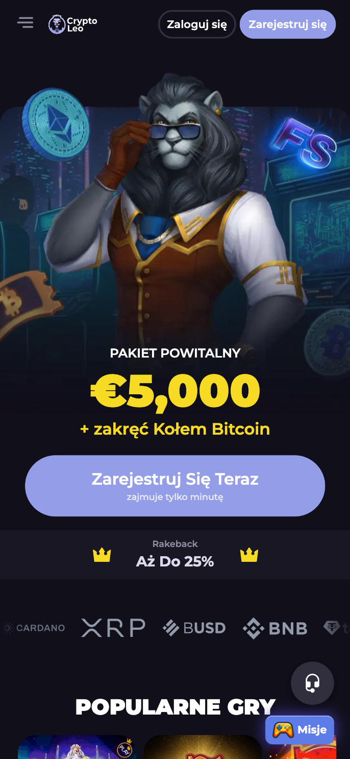 CryptoLeo Casino Screenshot
