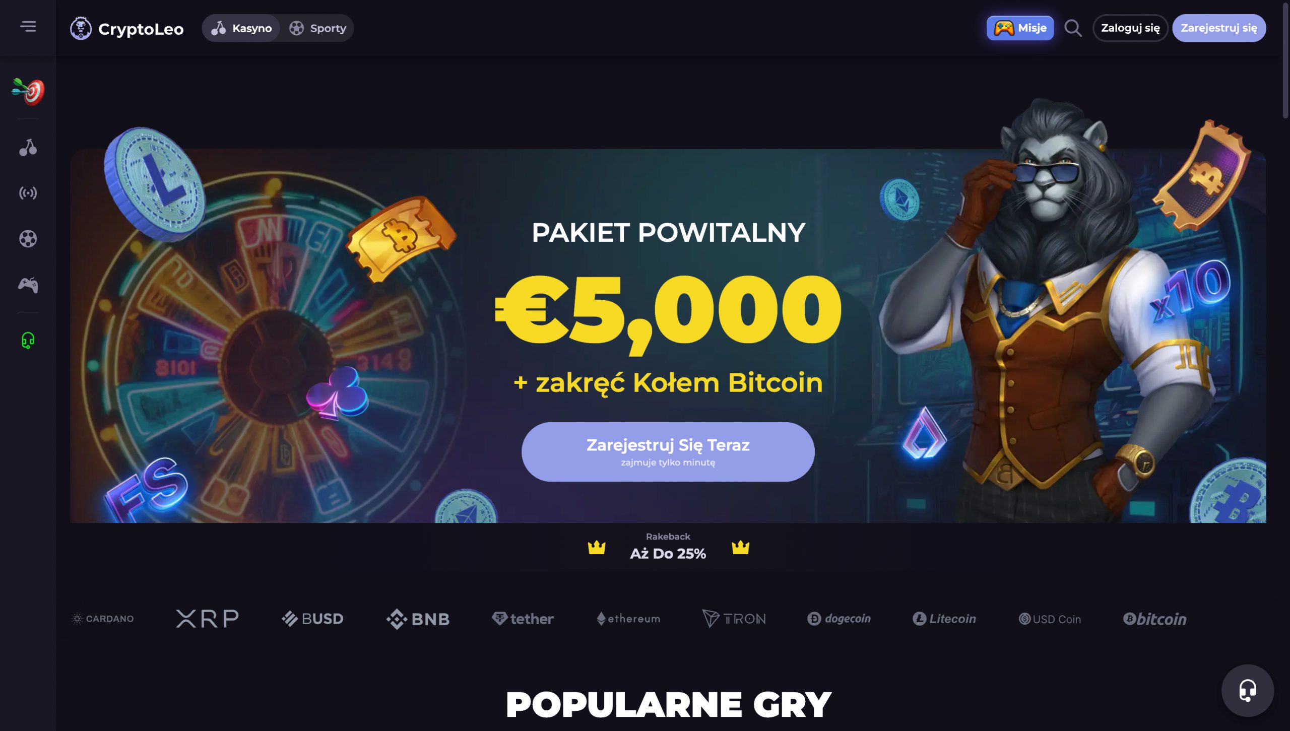 CryptoLeo Casino Screenshot