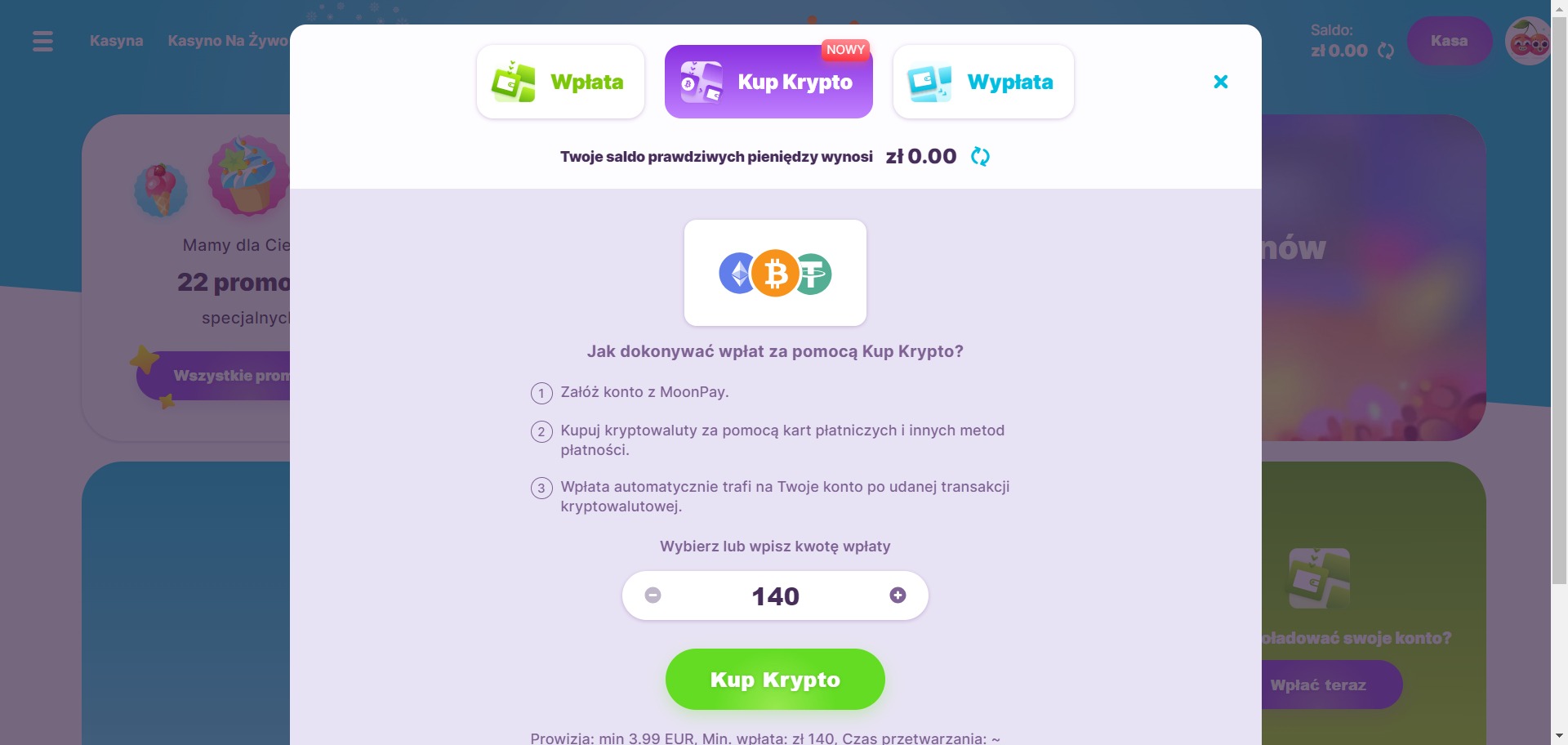 Nomini Kasyno Kupno kryptowalut