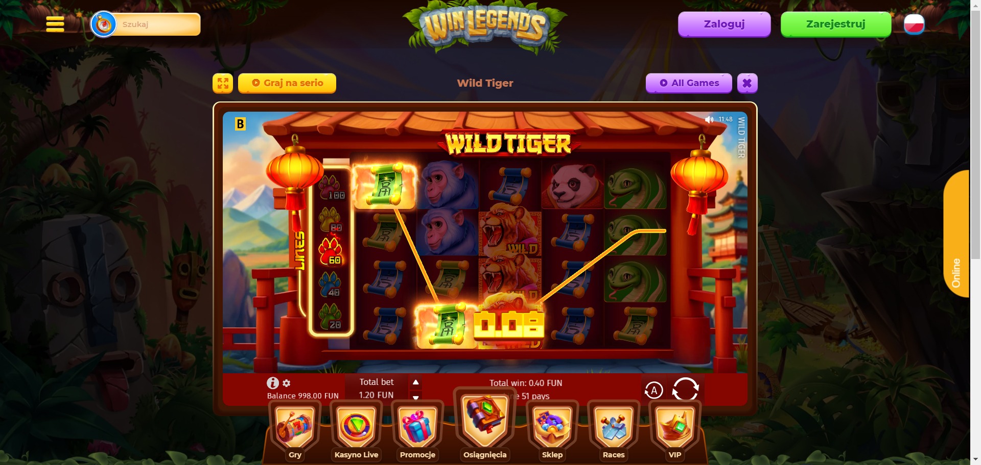 WinLegends Casino Screenshot