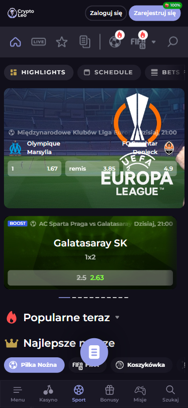 CryptoLeo Casino Screenshot