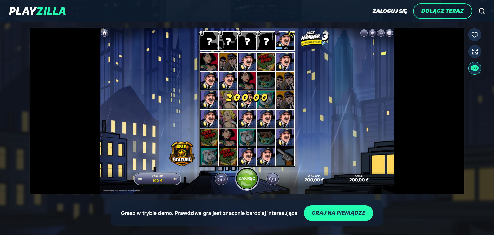 PlayZilla Casino Screenshot