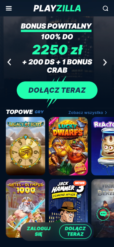 PlayZilla Casino Screenshot