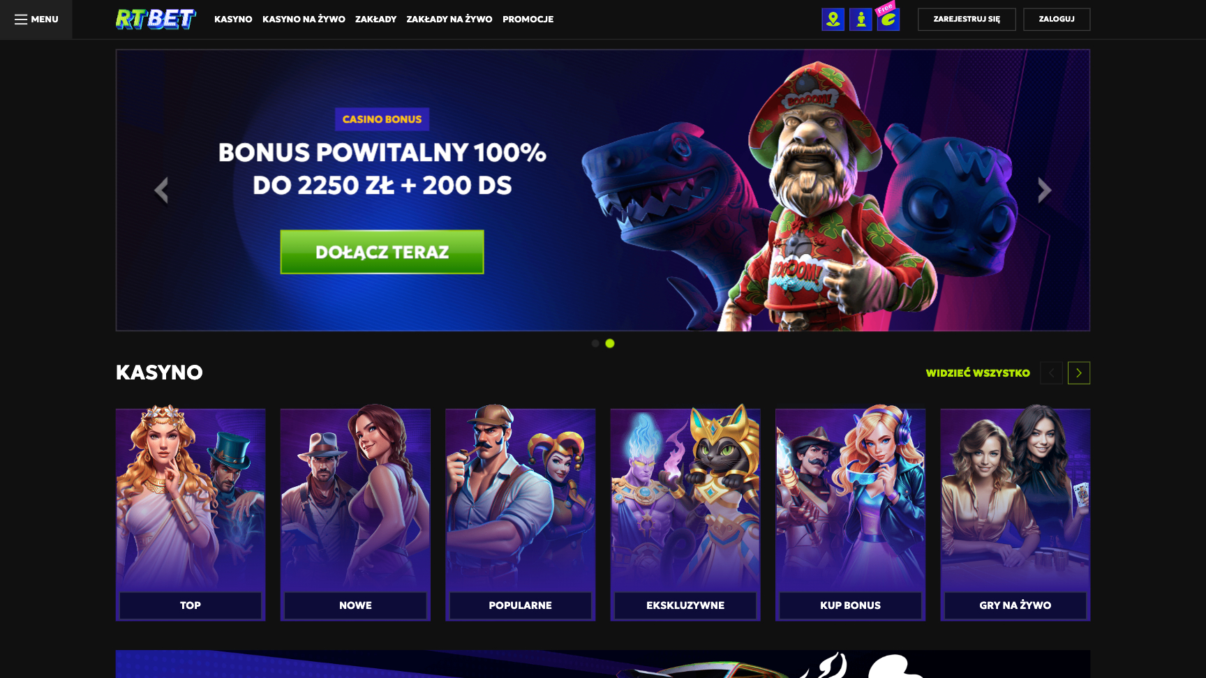 RTBet Casino Screenshot