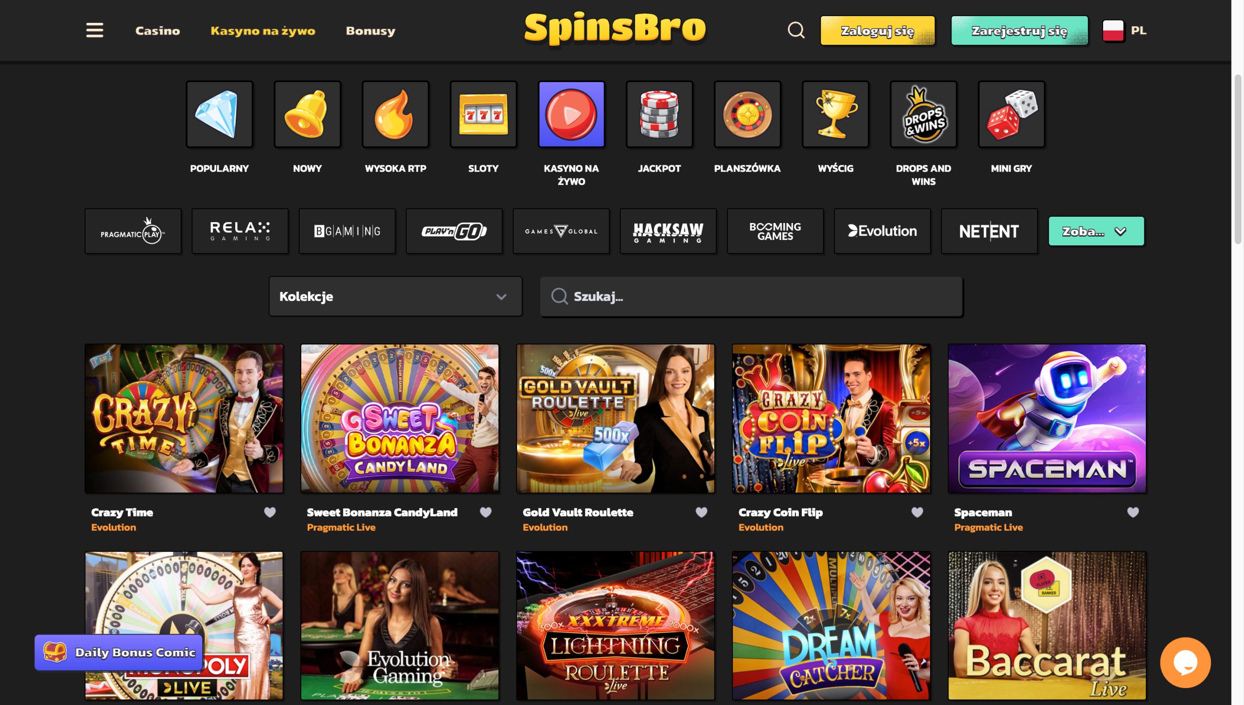 SpinsBro Casino Screenshot
