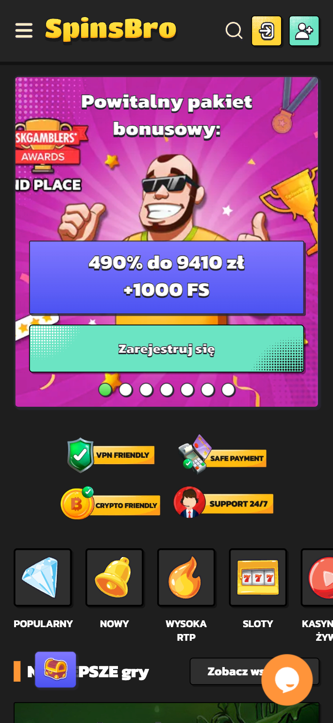SpinsBro Casino Screenshot