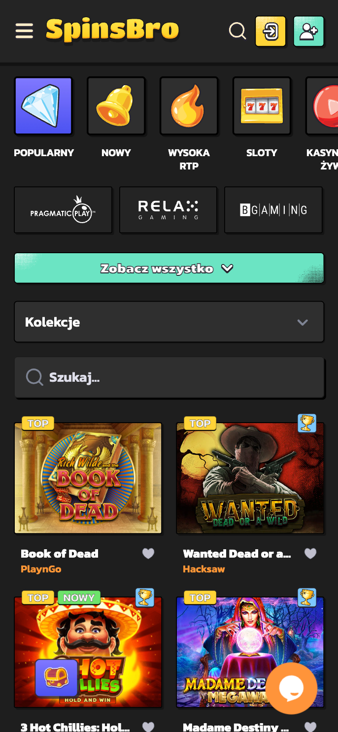 SpinsBro Casino Screenshot