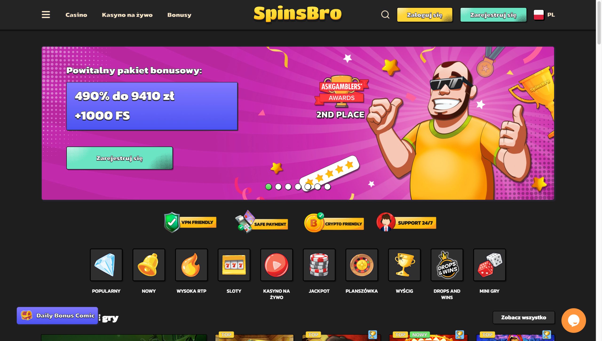 SpinsBro Casino Screenshot