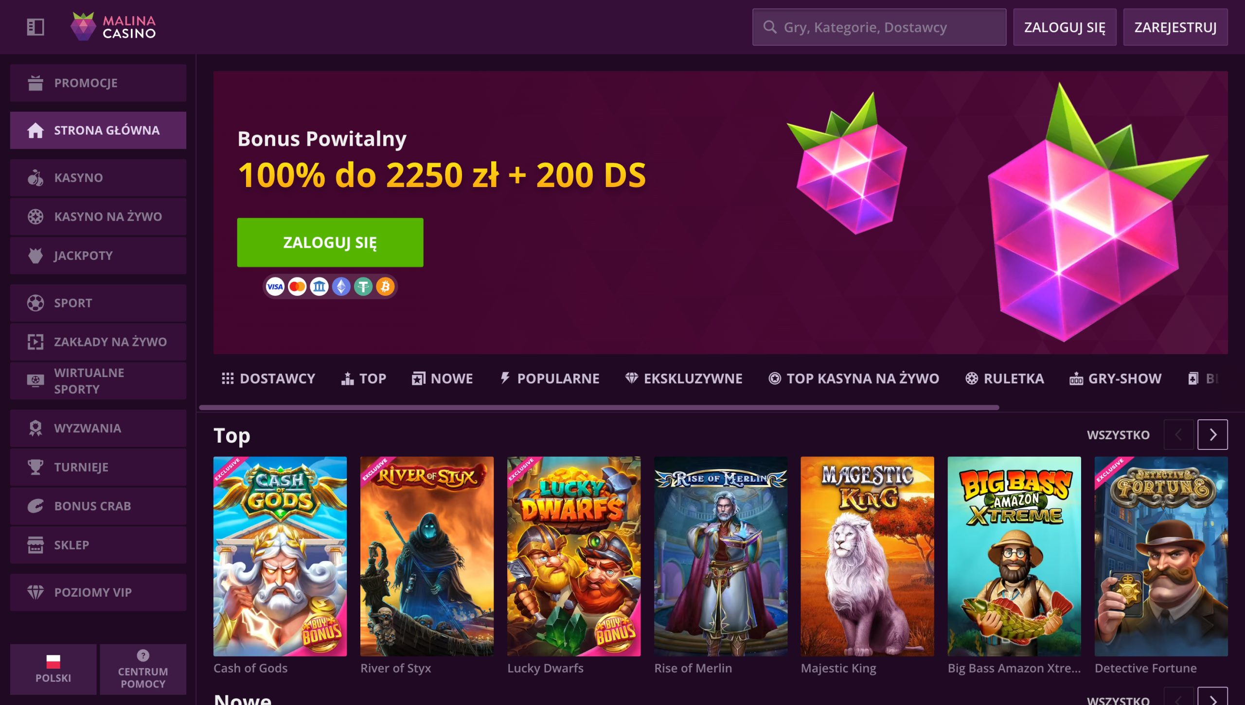 Malina Casino Screenshot