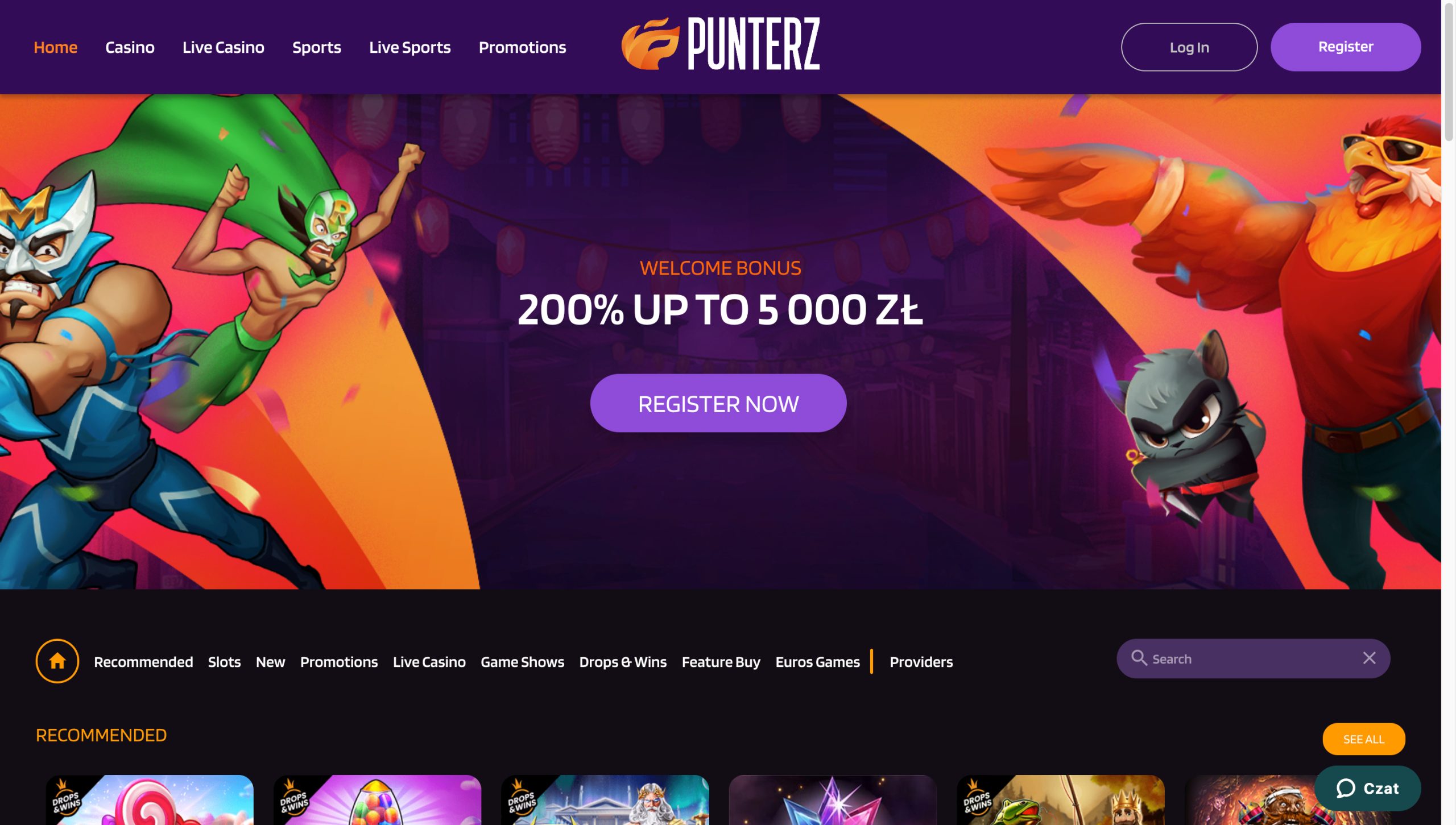 Punterz Casino Screenshot