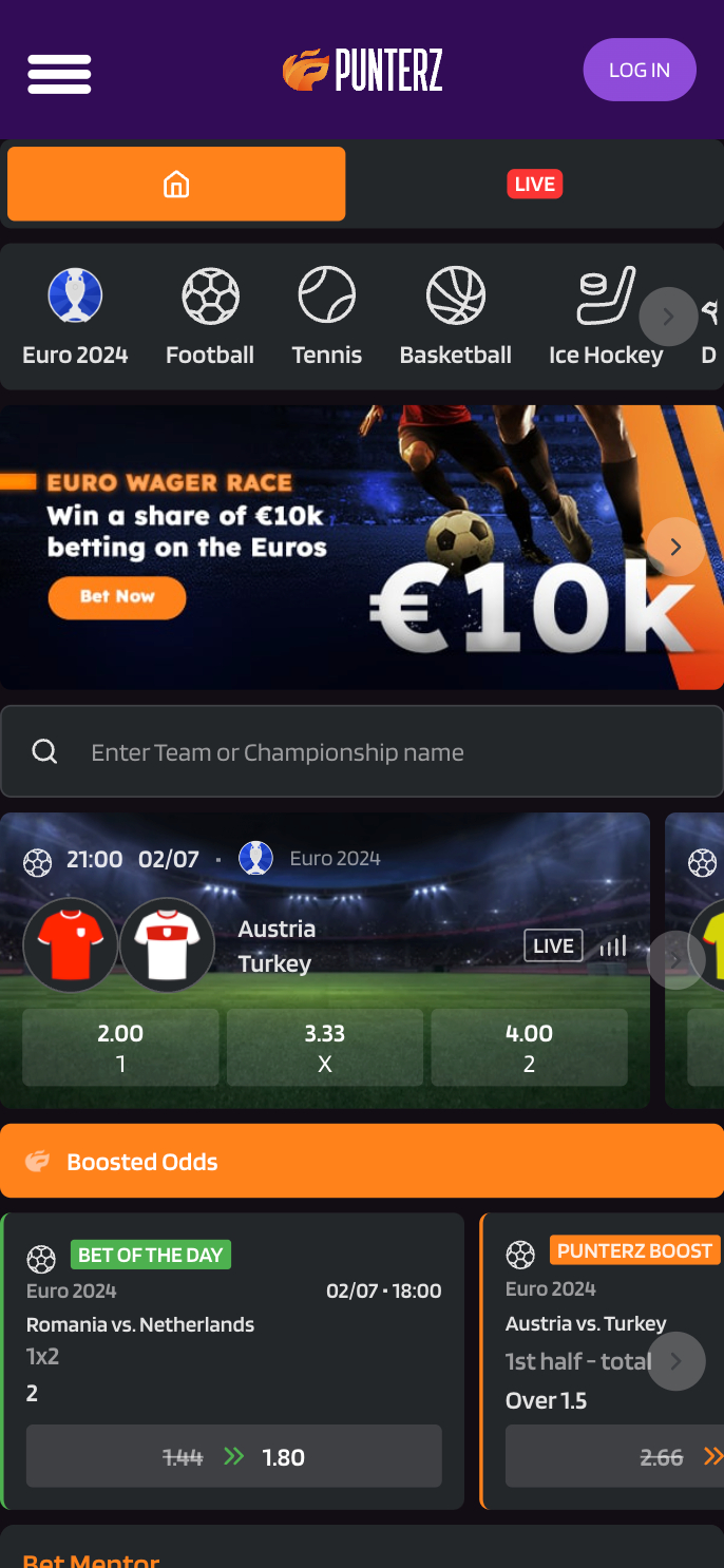 Punterz Casino Screenshot