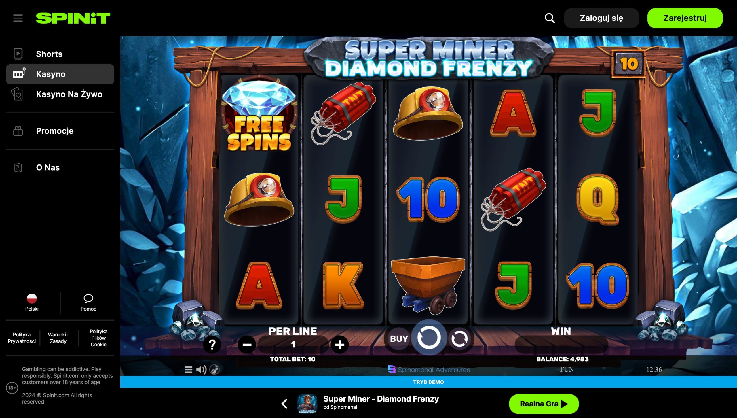 Spinit Casino Screenshot