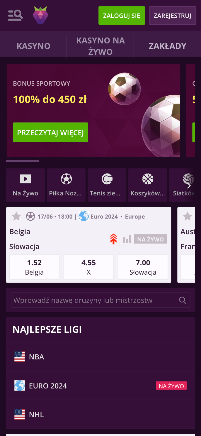 Malina Casino Screenshot
