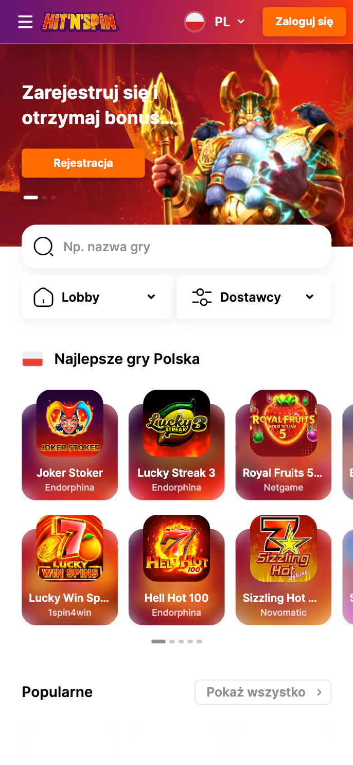 Hit'N'Spin Casino Screenshot