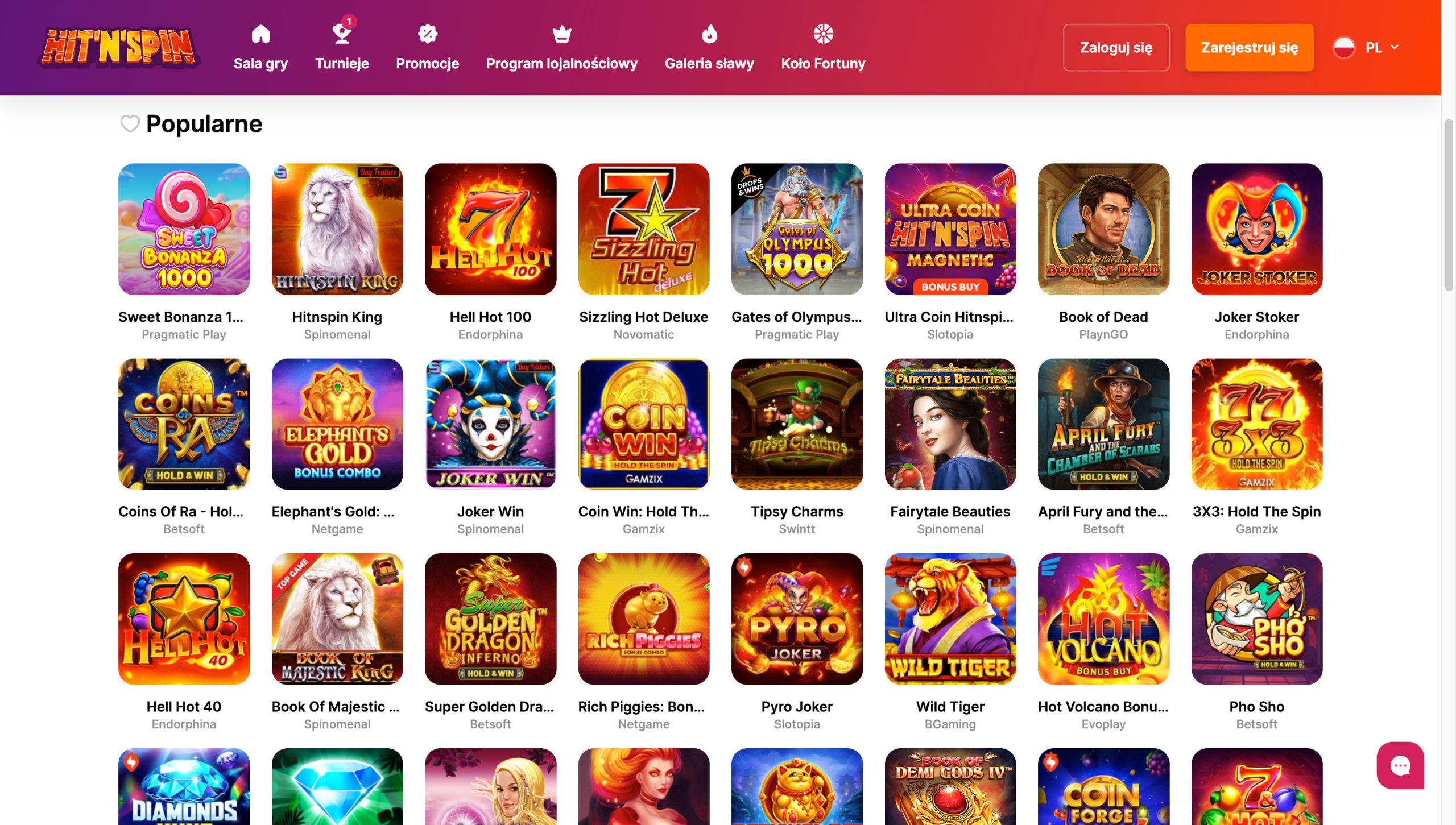 Hit'N'Spin Casino Screenshot