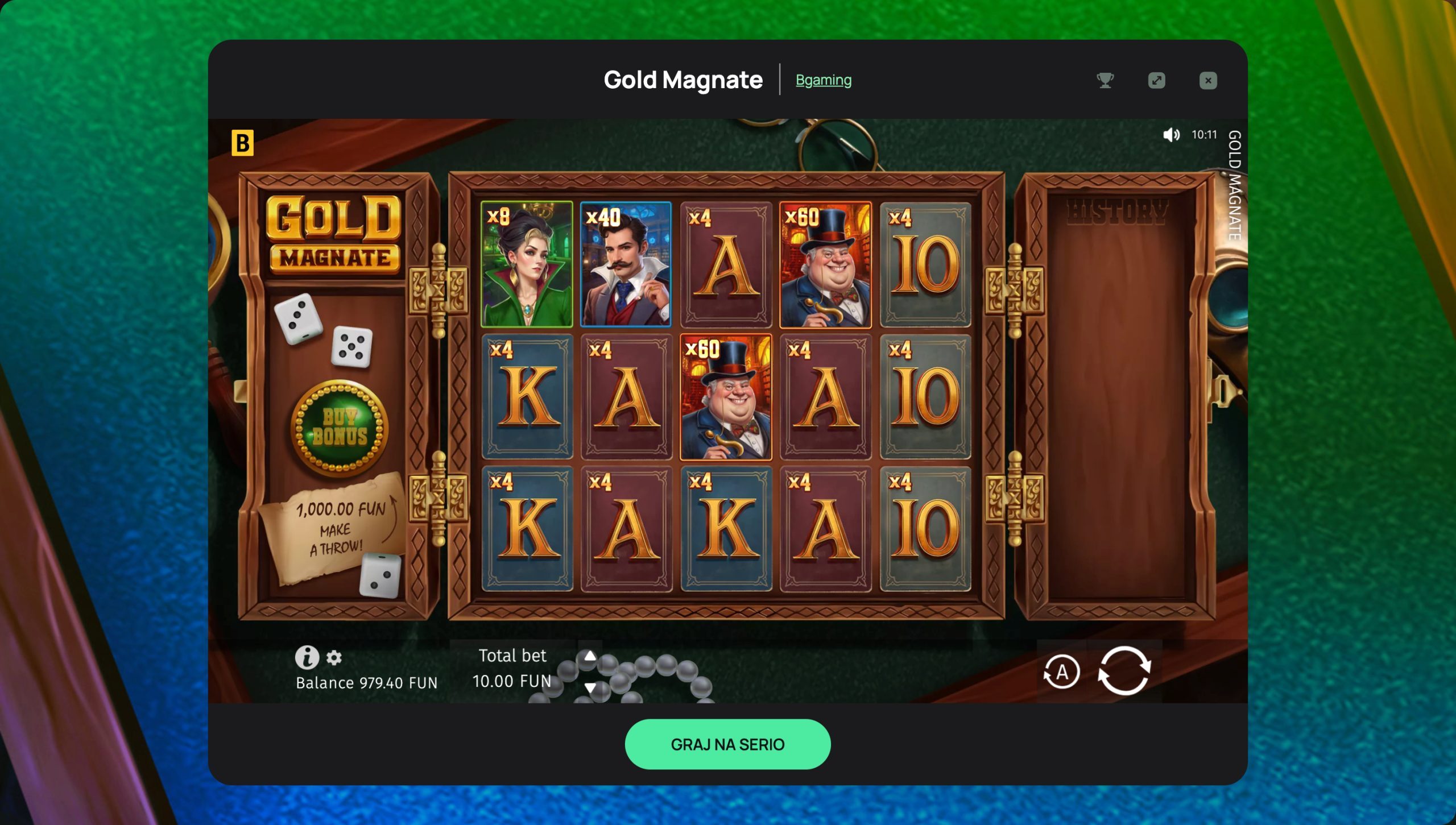 Ritzo Casino Screenshot