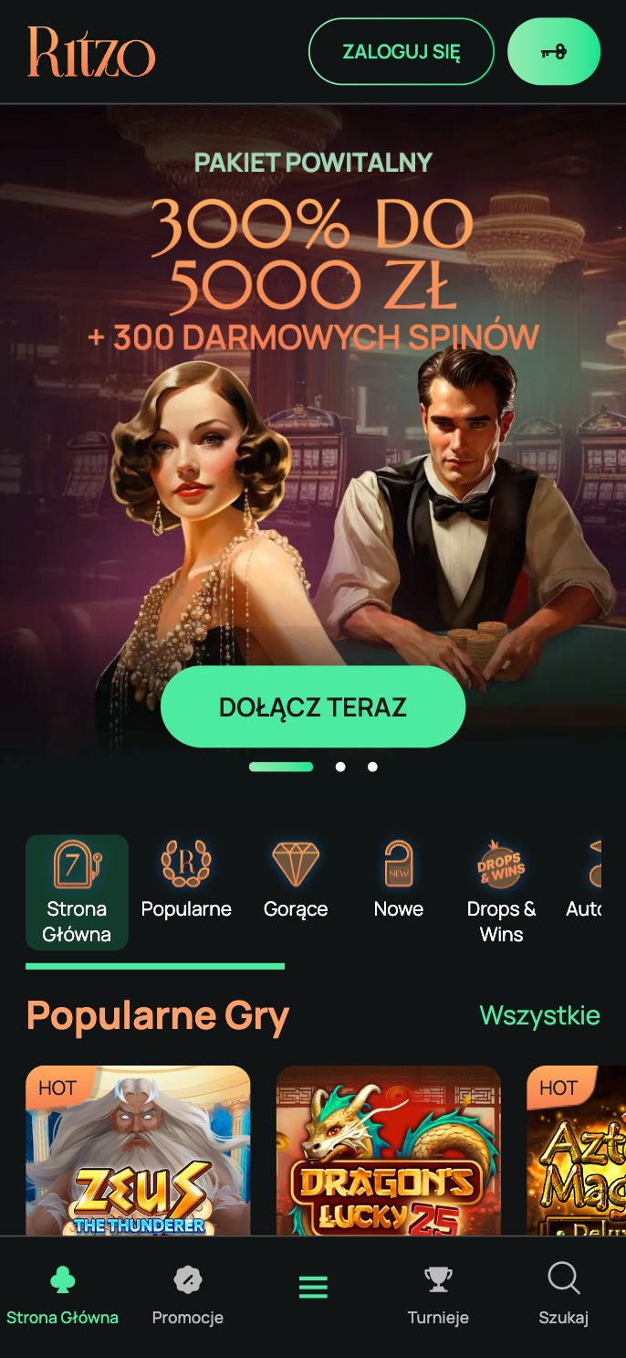 Ritzo Casino Screenshot