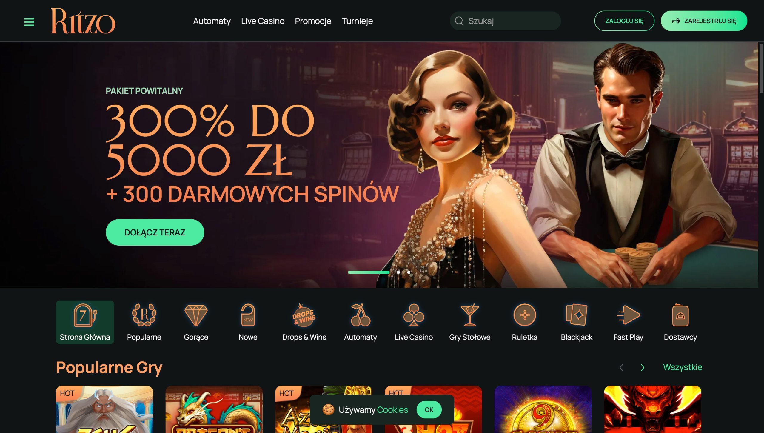 Ritzo Casino Screenshot