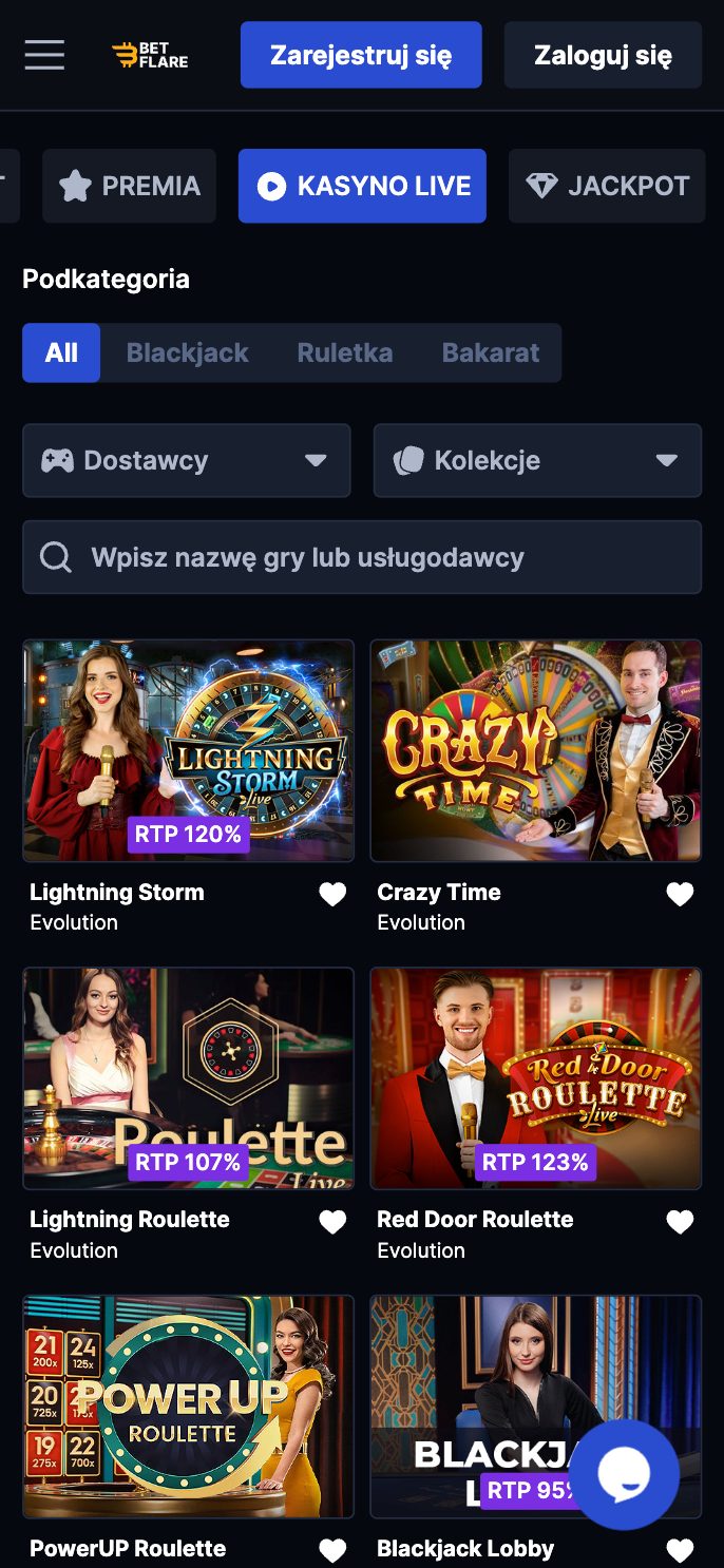 Betflare Casino Screenshot