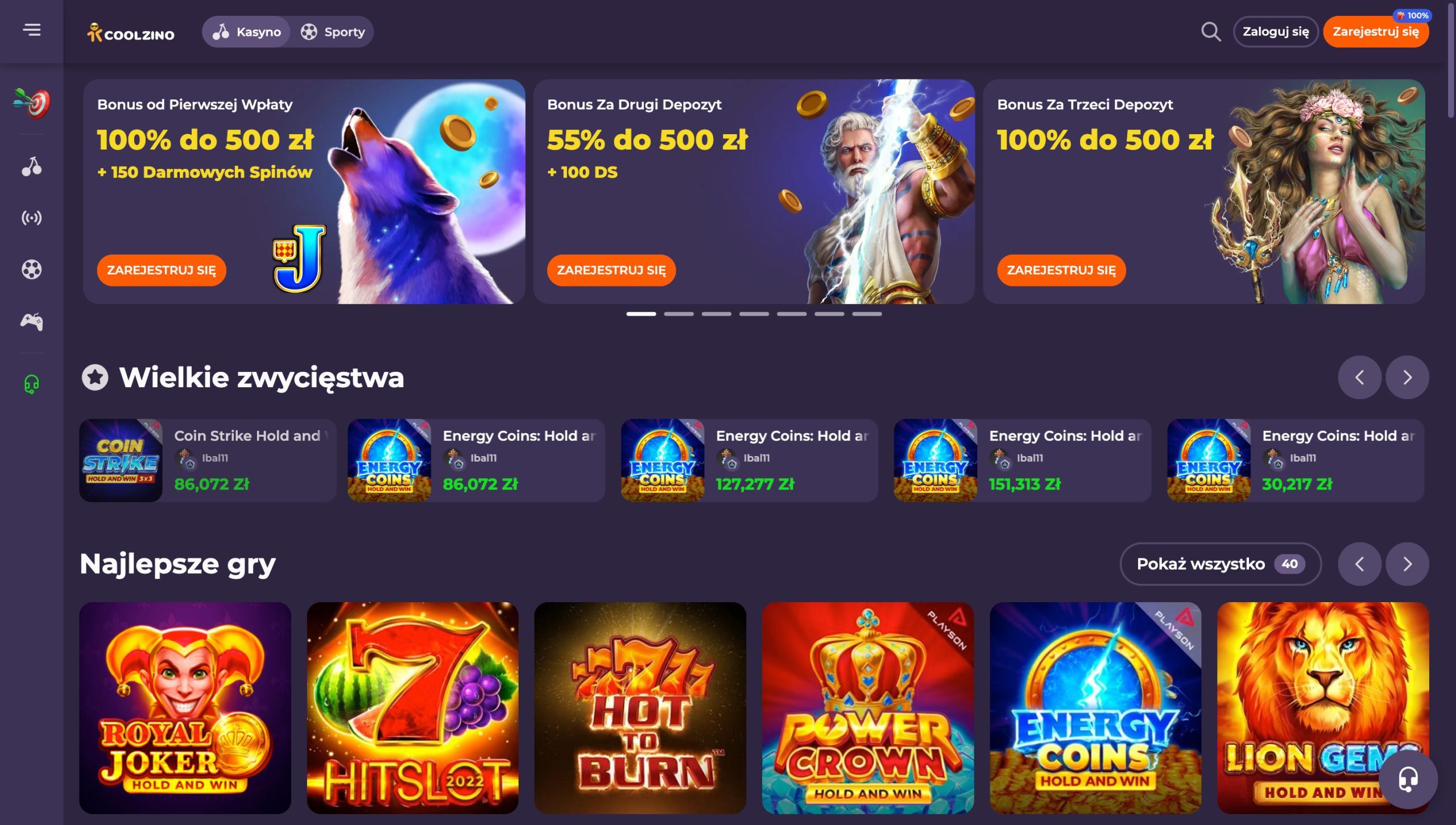 Coolzino Casino Screenshot