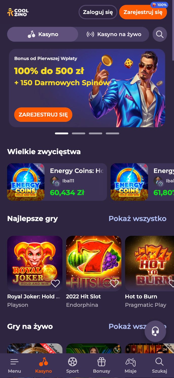 Coolzino Casino Screenshot