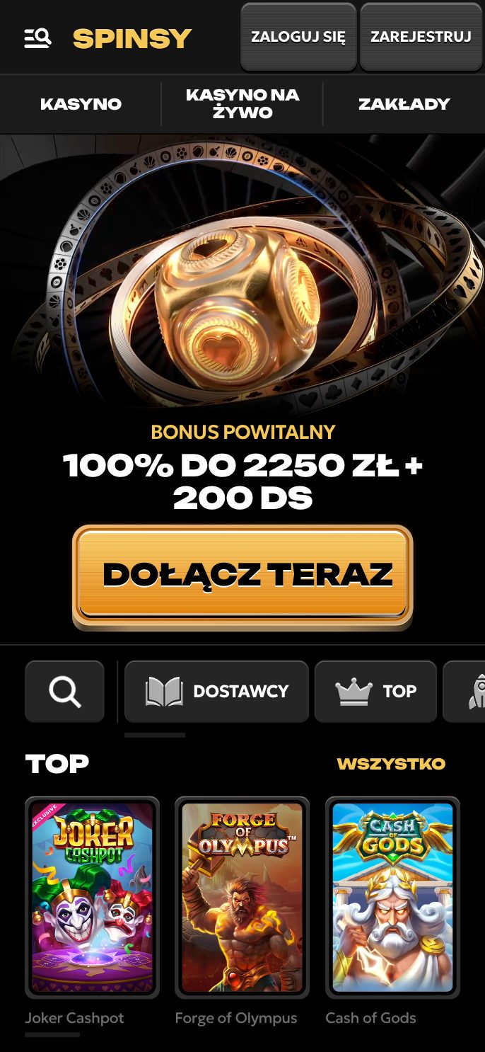 Spinsy Casino Screenshot