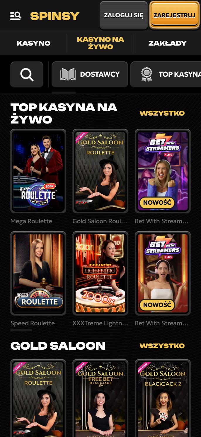 Spinsy Casino Screenshot