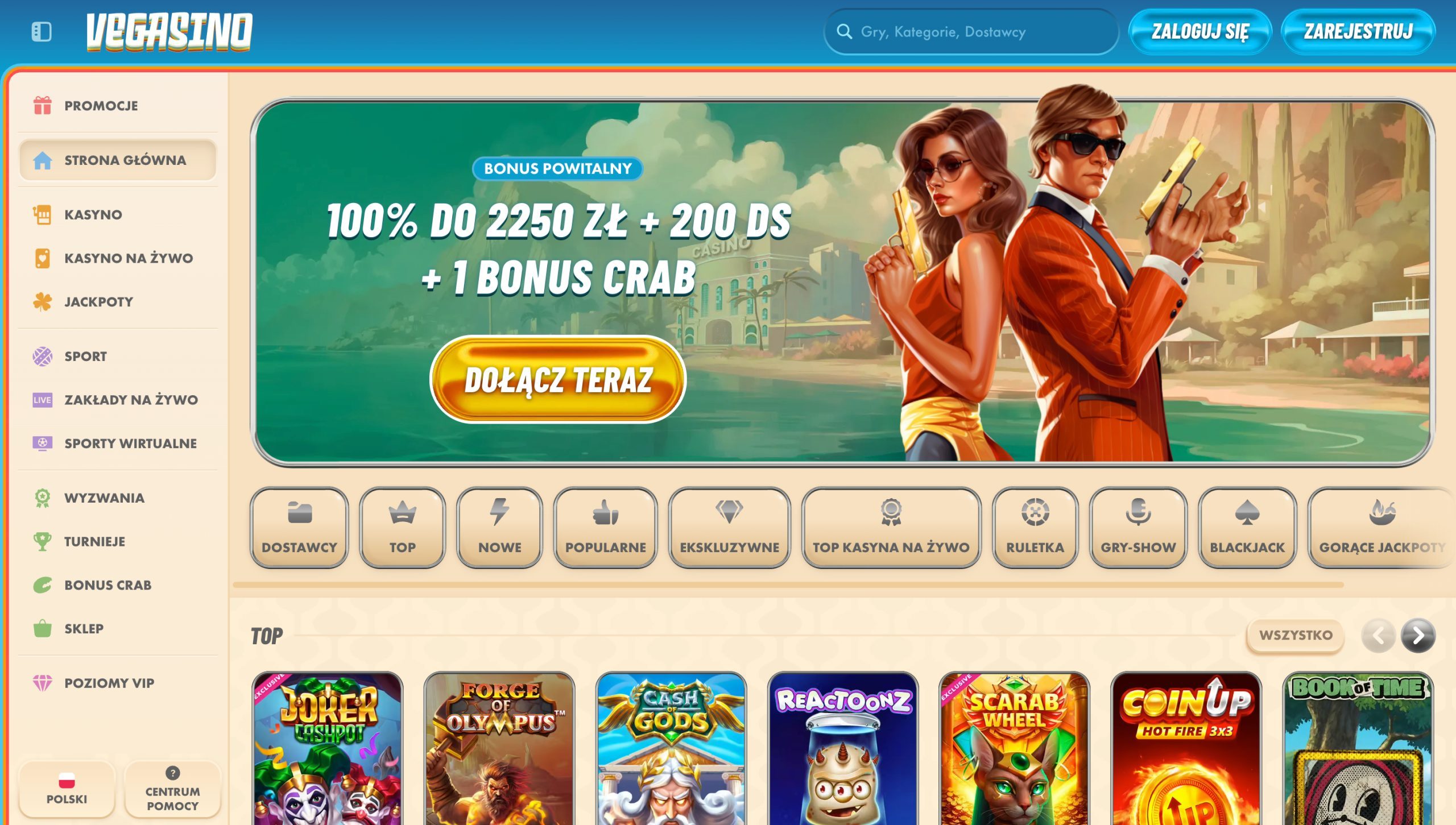 Vegasino Casino Screenshot