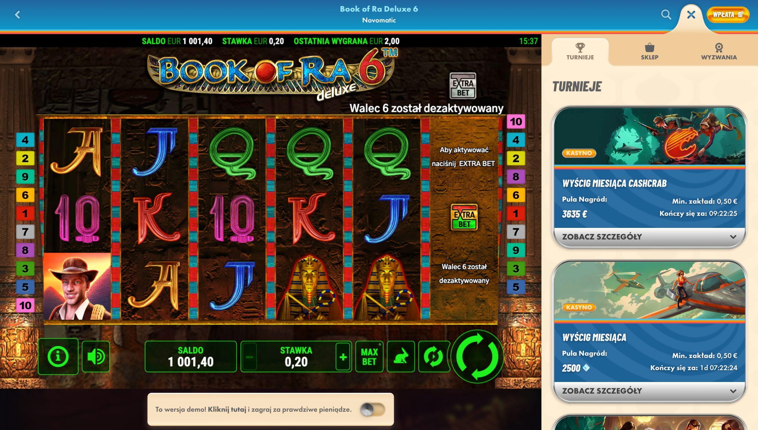 Vegasino Casino Screenshot
