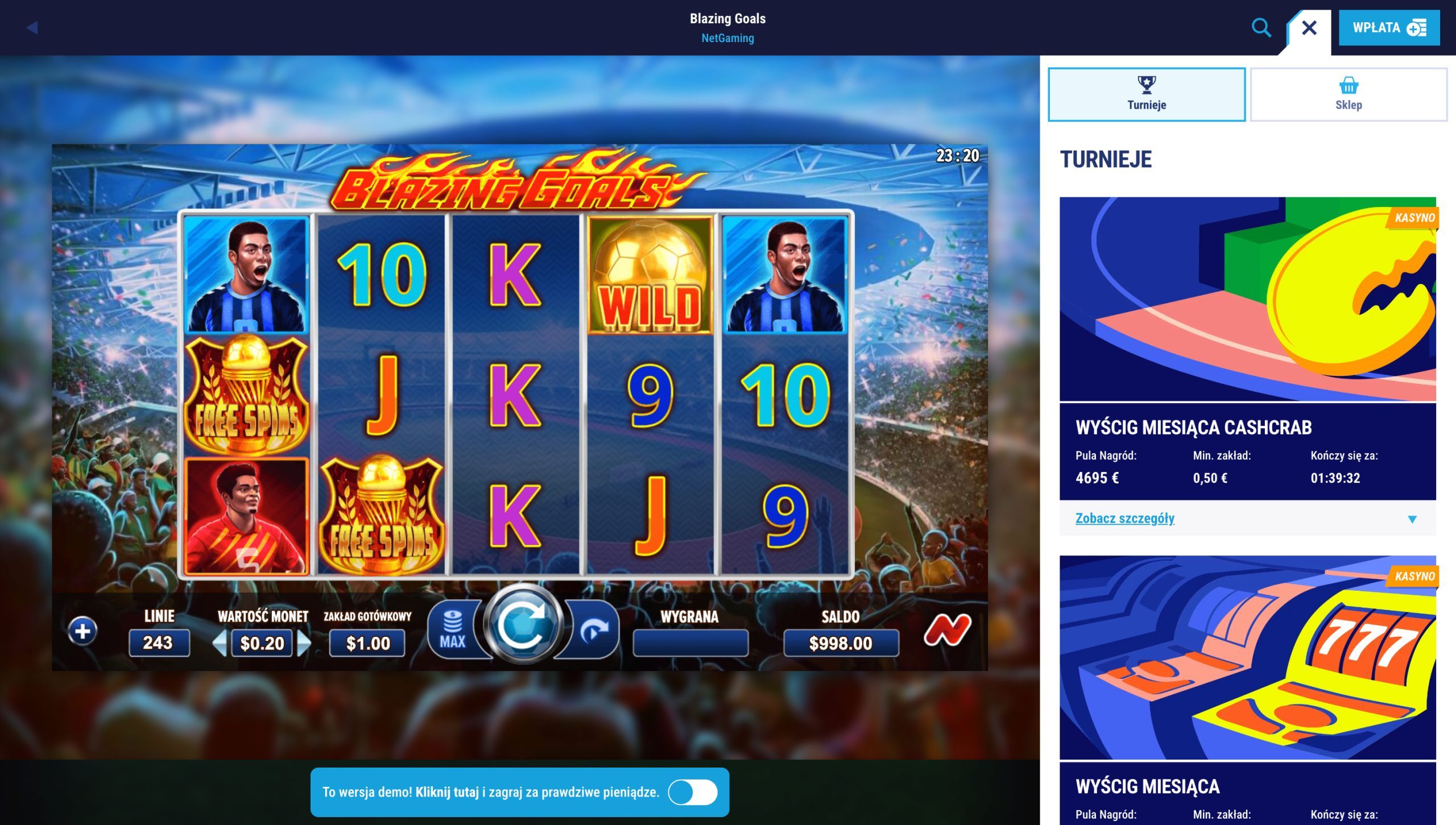 TikiTaka Casino Screenshot