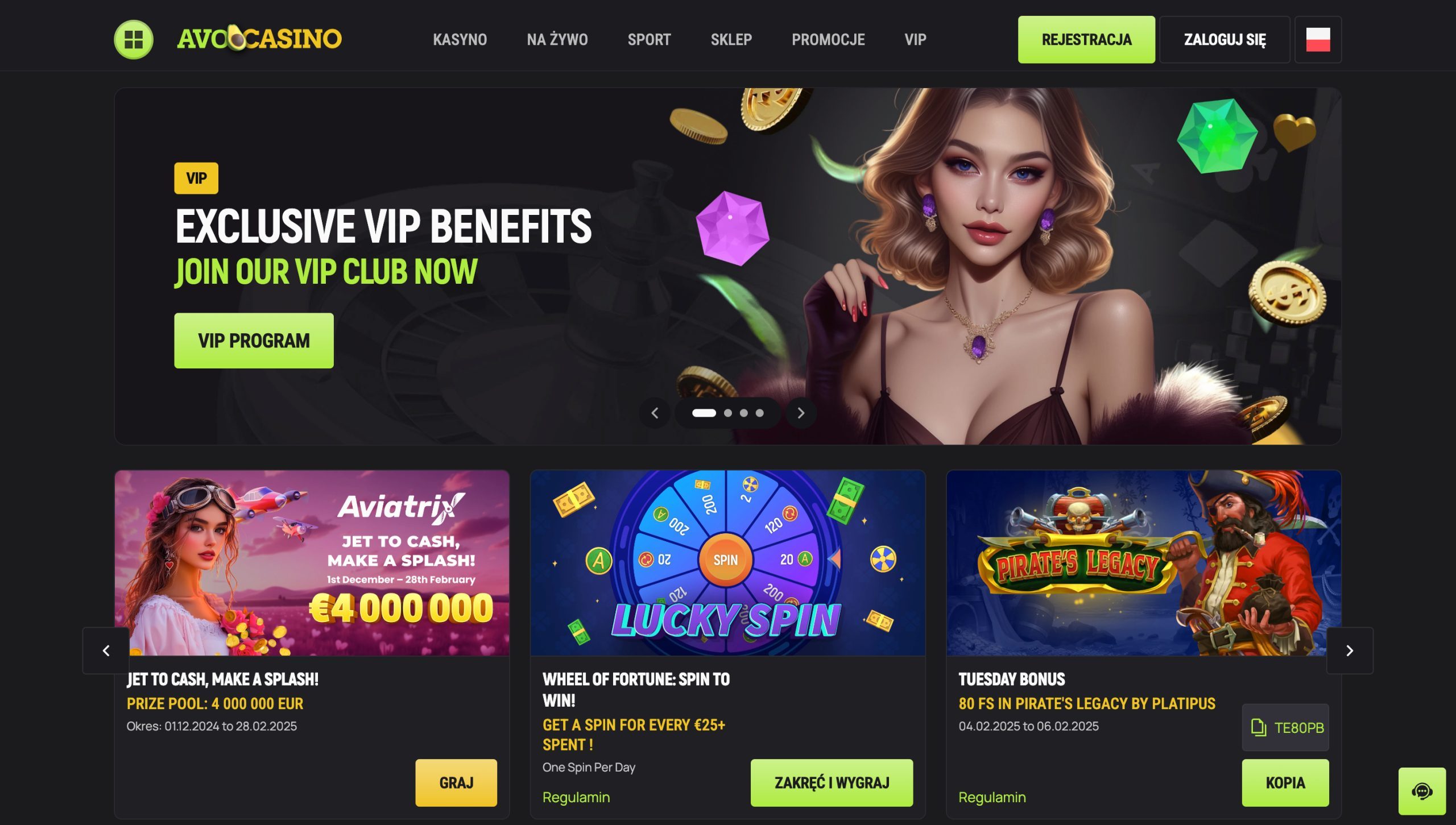 AvoCasino Screenshot